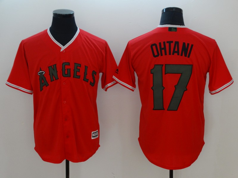 Men Los Angeles Angels #17 Ohtani Orange Game MLB Jerseys